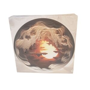 Bgraamiens Puzzle-Dawn- 3D Visual Dawn Inside a Cave 1000 Pieces Round Puzzle